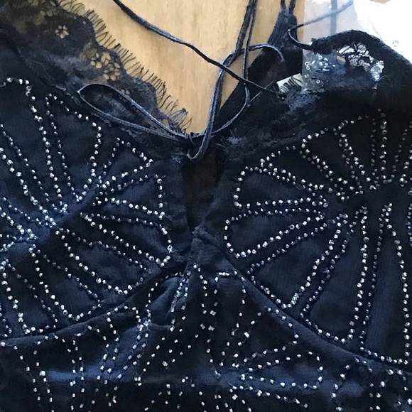 Free People Sm Beaded Sheer Black Racerback Cami - Picture 13 of 16